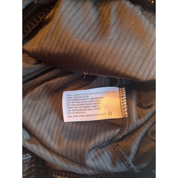 Wild Fable Romper Black Metallic Stripes Long Sleeve V-neck Velvet Sexy Witchy M - Picture 8 of 16